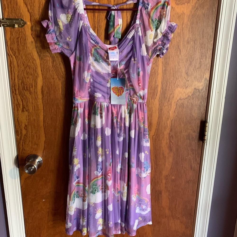 NWT Carebear 40th anniversary purple mesh dress